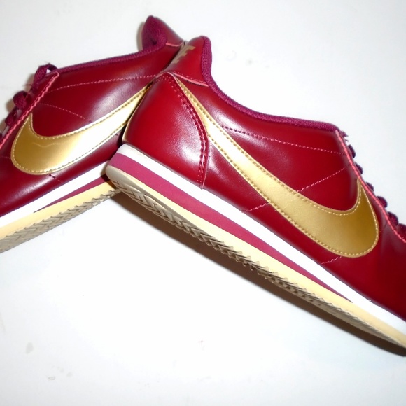 nike cortez maroon and gold